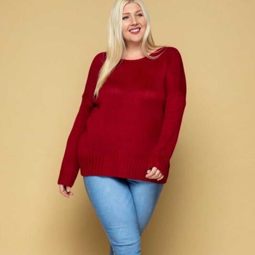 ❤️plus size open back sweater